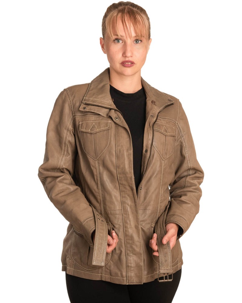 Γνήσιο Γυναικέιο Δερμάτινο μπουφάν- B267