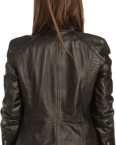 Γνήσιο Γυναικέιο Δερμάτινο Μπουφάν - B279