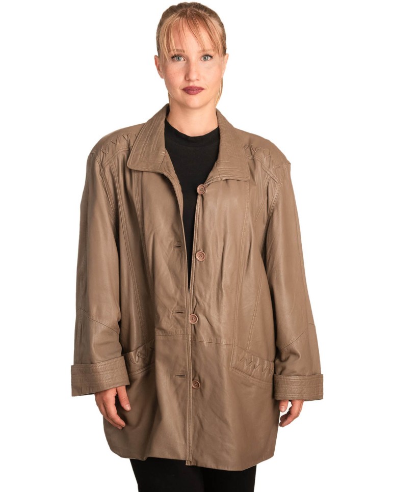 Γνήσιο Γυναικέιο Δερμάτινο Μπουφάν - B288