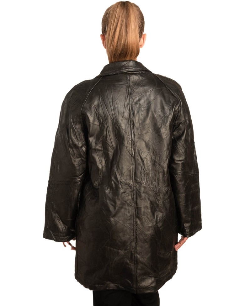 Γνήσιο Γυναικέιο Δερμάτινο Παλτό - B293