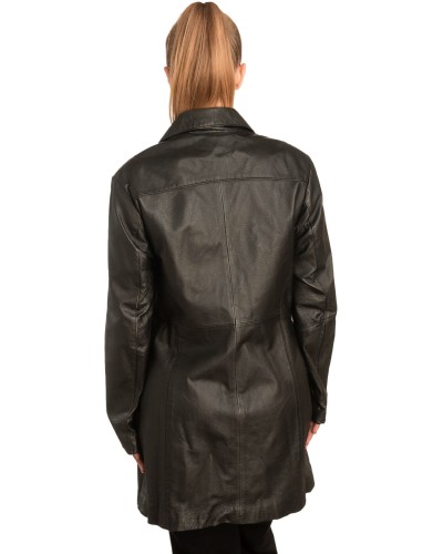 Γνήσιο Γυναικέιο Δερμάτινο Παλτό - B296