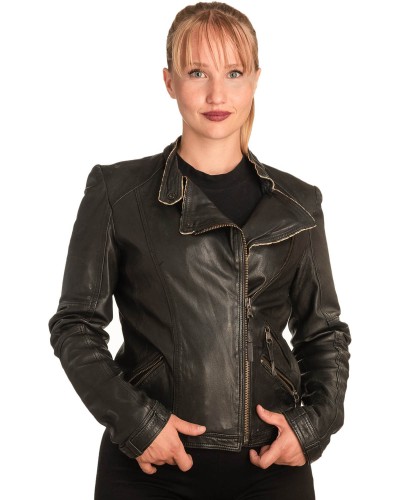 Γνήσιο Γυναικέιο Δερμάτινο Μπουφάν - B303