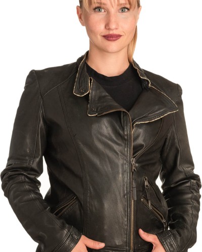 Γνήσιο Γυναικέιο Δερμάτινο Μπουφάν - B303