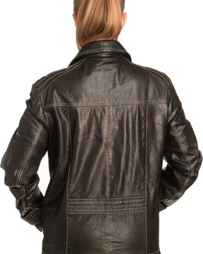 Γνήσιο Γυναικέιο Δερμάτινο Μπουφάν - B309