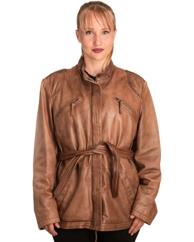 Γνήσιο Γυναικέιο Δερμάτινο Μπουφάν - B311