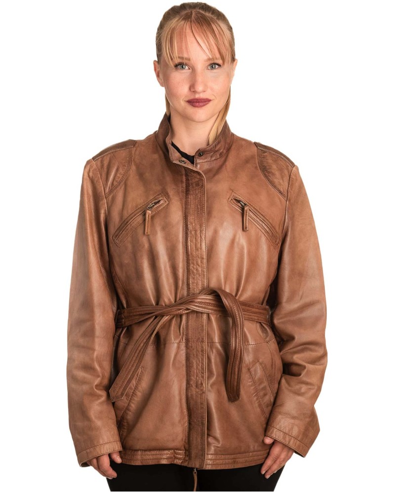 Γνήσιο Γυναικέιο Δερμάτινο Μπουφάν - B311