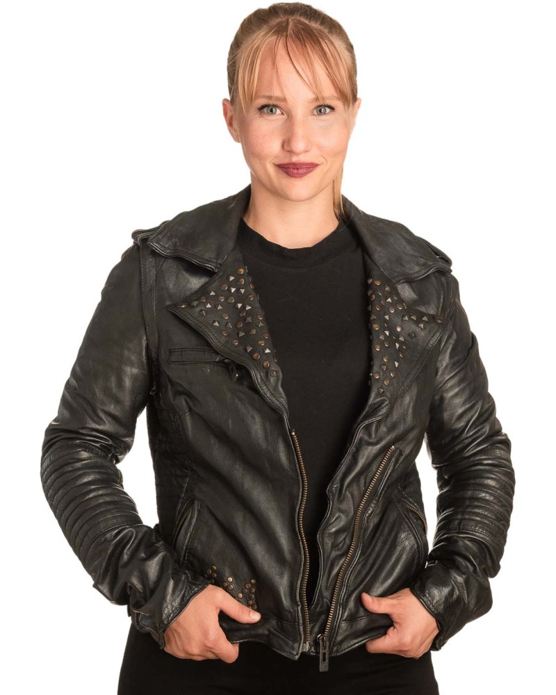 Γνήσιο Γυναικέιο Δερμάτινο Μπουφάν - B314