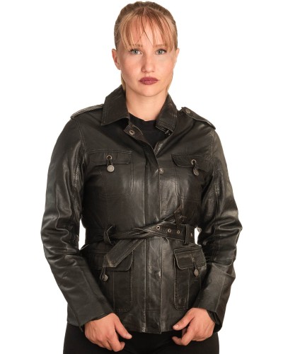 Γνήσιο Γυναικέιο Δερμάτινο Μπουφάν - B317