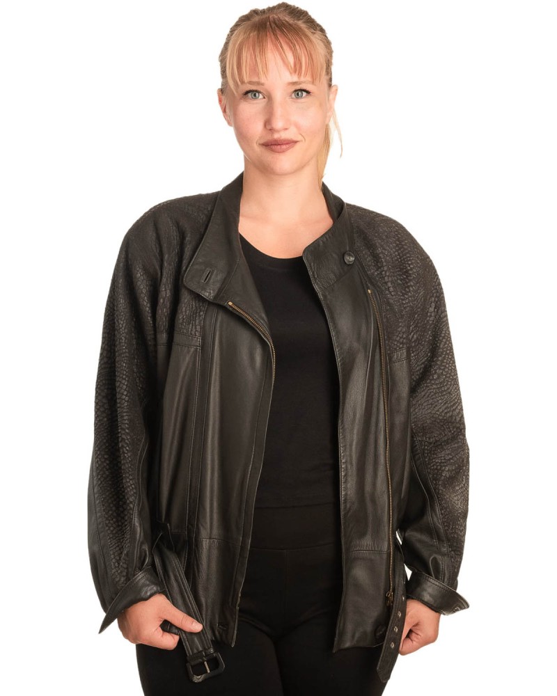 Γνήσιο Γυναικέιο Δερμάτινο Μπουφάν - B335