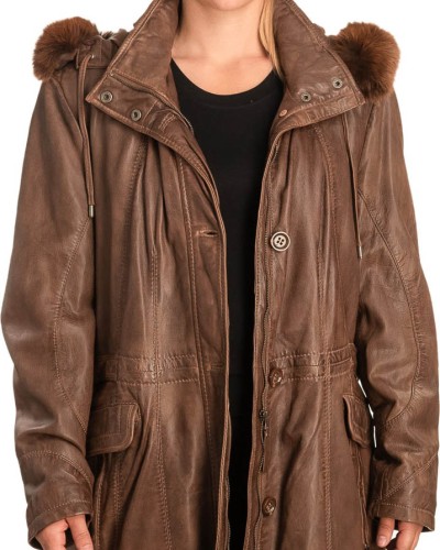 Γνήσιο Γυναικέιο Δερμάτινο Μπουφάν - B723