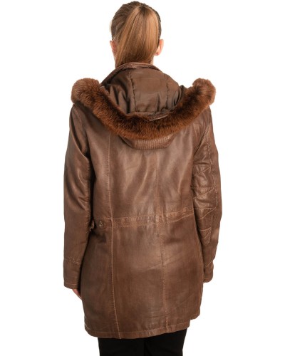 Γνήσιο Γυναικέιο Δερμάτινο Μπουφάν - B723