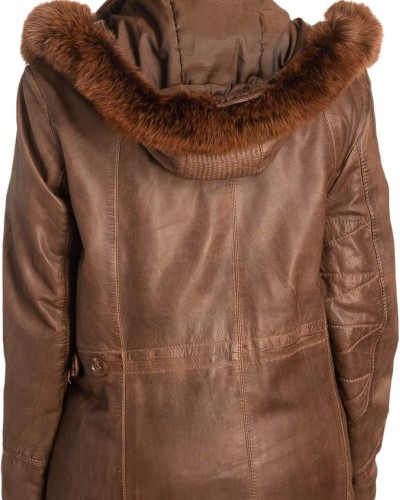 Γνήσιο Γυναικέιο Δερμάτινο Μπουφάν - B723