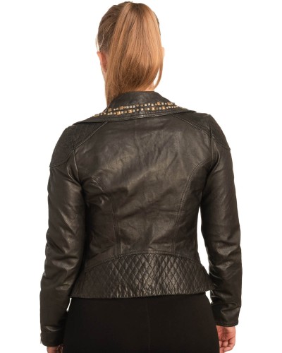 Γνήσιο Γυναικέιο Δερμάτινο Μπουφάν - B725