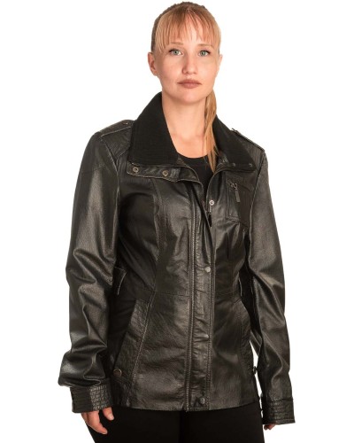 Γνήσιο Γυναικέιο Δερμάτινο Μπουφάν - B730