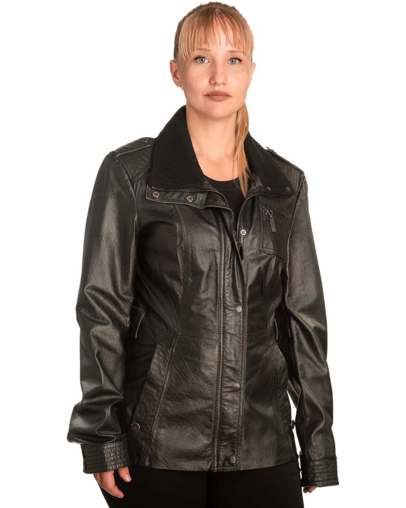 Γνήσιο Γυναικέιο Δερμάτινο Μπουφάν - B730