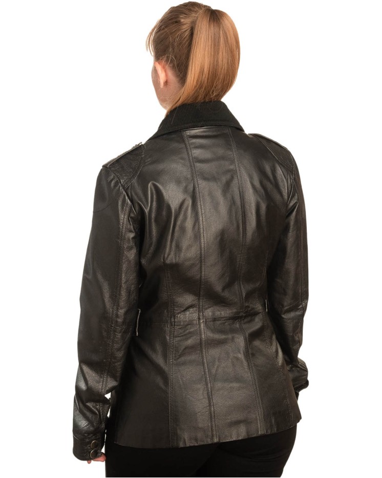 Γνήσιο Γυναικέιο Δερμάτινο Μπουφάν - B730