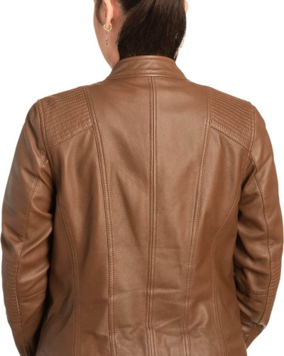 Γνήσιο Γυναικέιο Δερμάτινο Μπουφάν - B738