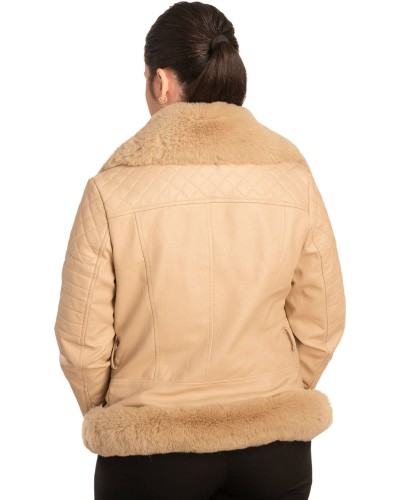 Γνήσιο Γυναικέιο Δερμάτινο Μπουφάν - B739