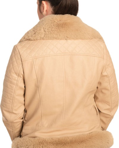 Γνήσιο Γυναικέιο Δερμάτινο Μπουφάν - B739