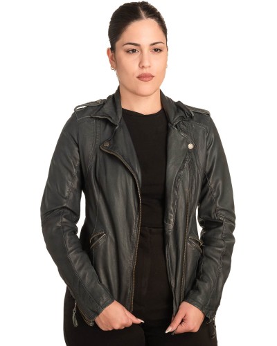 Γνήσιο Γυναικέιο Δερμάτινο Μπουφάν - B744