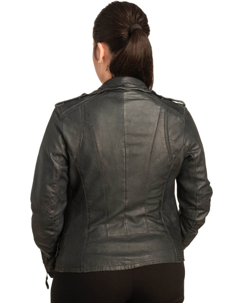 Γνήσιο Γυναικέιο Δερμάτινο Μπουφάν - B744