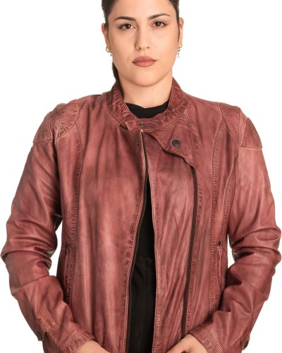 Γνήσιο Γυναικέιο Δερμάτινο Μπουφάν - B747