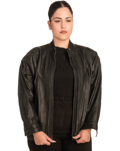 Γνήσιο Γυναικέιο Δερμάτινο Μπουφάν - B752