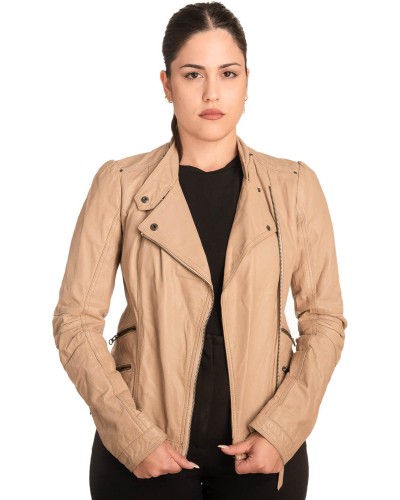 Γνήσιο Γυναικέιο Δερμάτινο Μπουφάν - B764