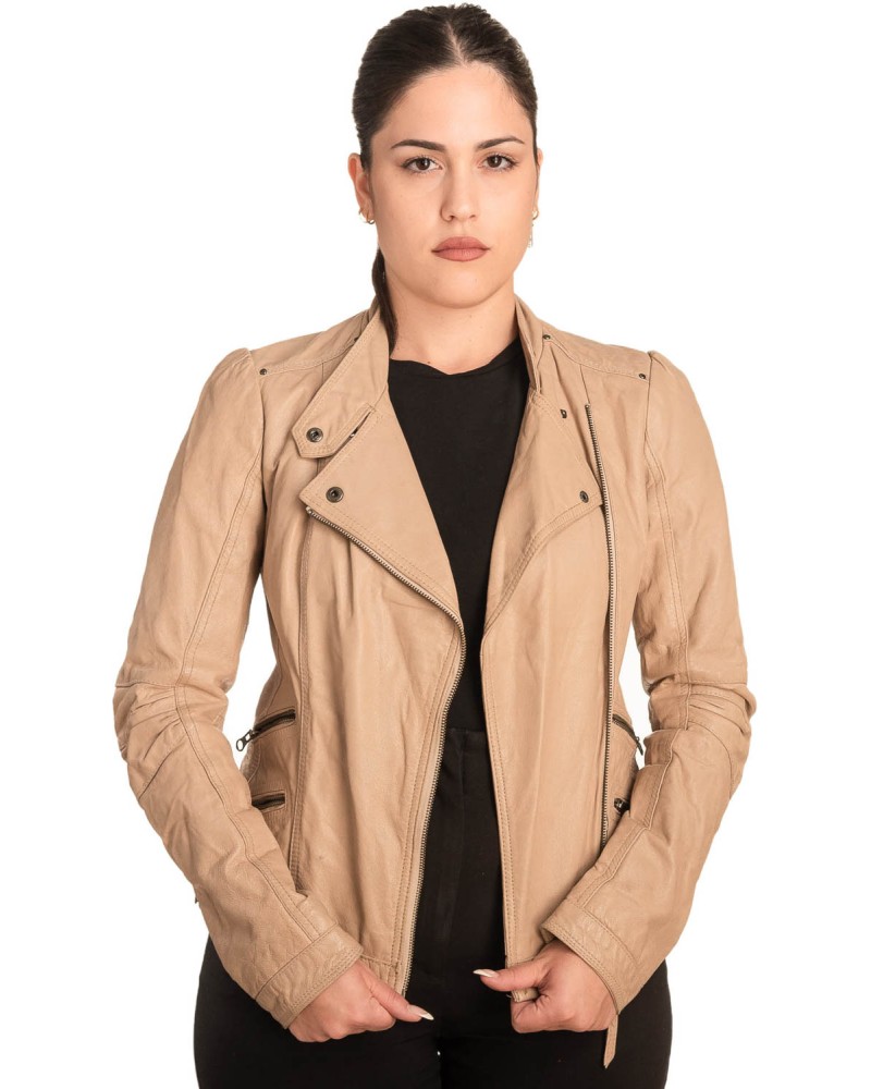 Γνήσιο Γυναικέιο Δερμάτινο Μπουφάν - B764