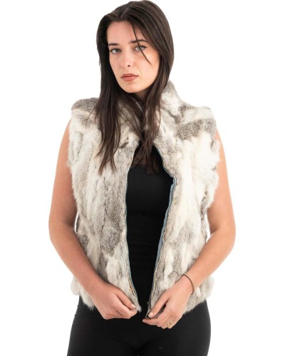 Γνήσια Γυναικεία Φυσική Γούνα Γιλέκο - F107