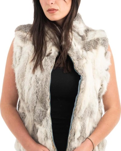 Γνήσια Γυναικεία Φυσική Γούνα Γιλέκο - F107