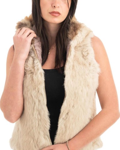 Γνήσια Γυναικεία Φυσική Γούνα Γιλέκο - F118