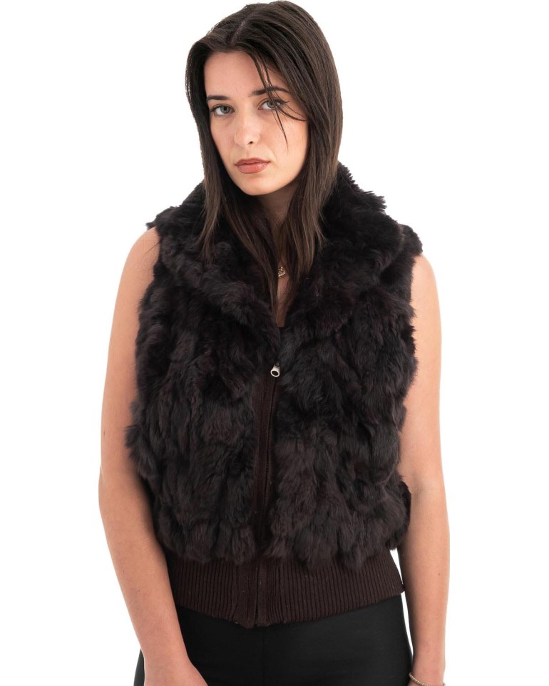 Γνήσια Γυναικεία Φυσική Γούνα Γιλέκο - F122