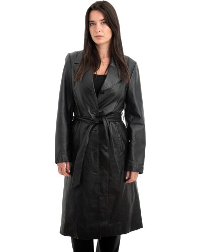 Γνήσιο Γυναικέιο Δερμάτινο Παλτό - H1