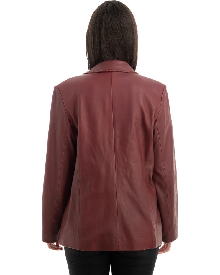 Γνήσιο Γυναικέιο Δερμάτινο Σακάκι - H2