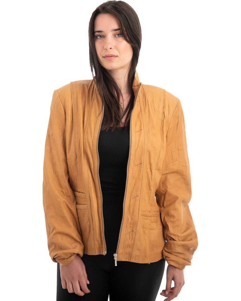 Γνήσιο Γυναικέιο Δερμάτινο Μπουφάν - H3