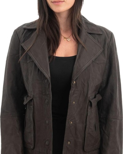 Γνήσιο Γυναικέιο Δερμάτινο Σακάκι - H6