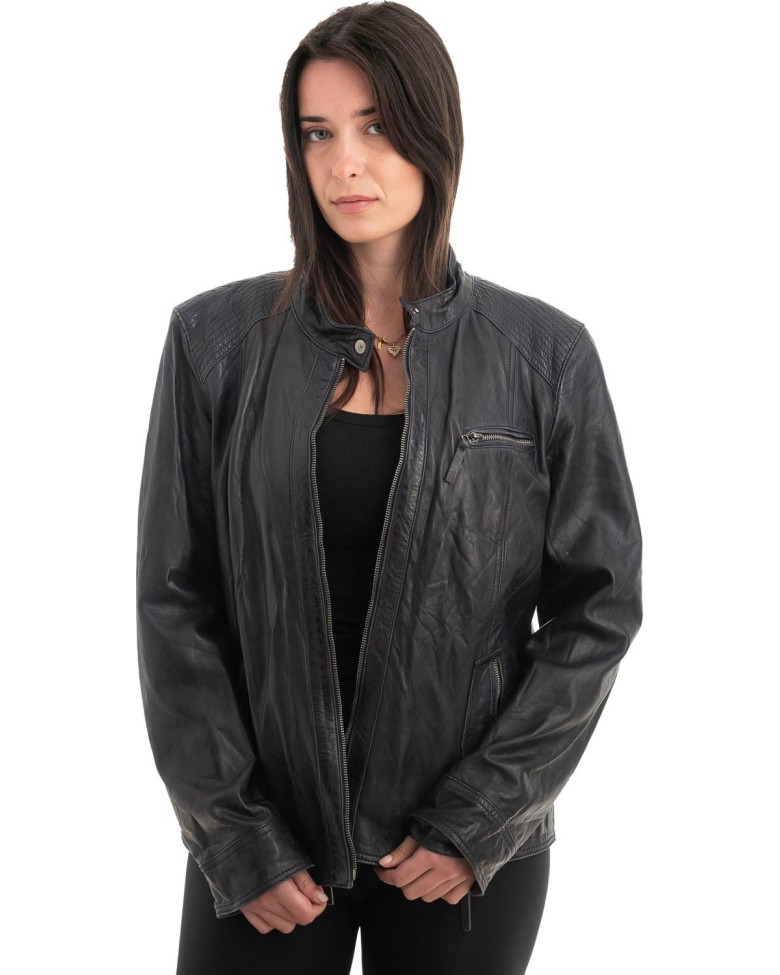 Γνήσιο Γυναικέιο Δερμάτινο Μπουφάν - H7