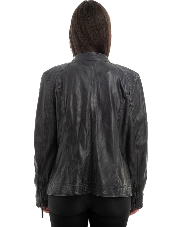 Γνήσιο Γυναικέιο Δερμάτινο Μπουφάν - H7