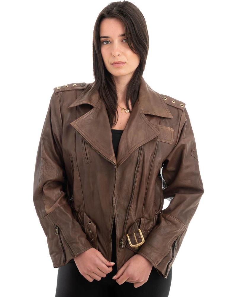 Γνήσιο Γυναικέιο Δερμάτινο Μπουφάν - H9