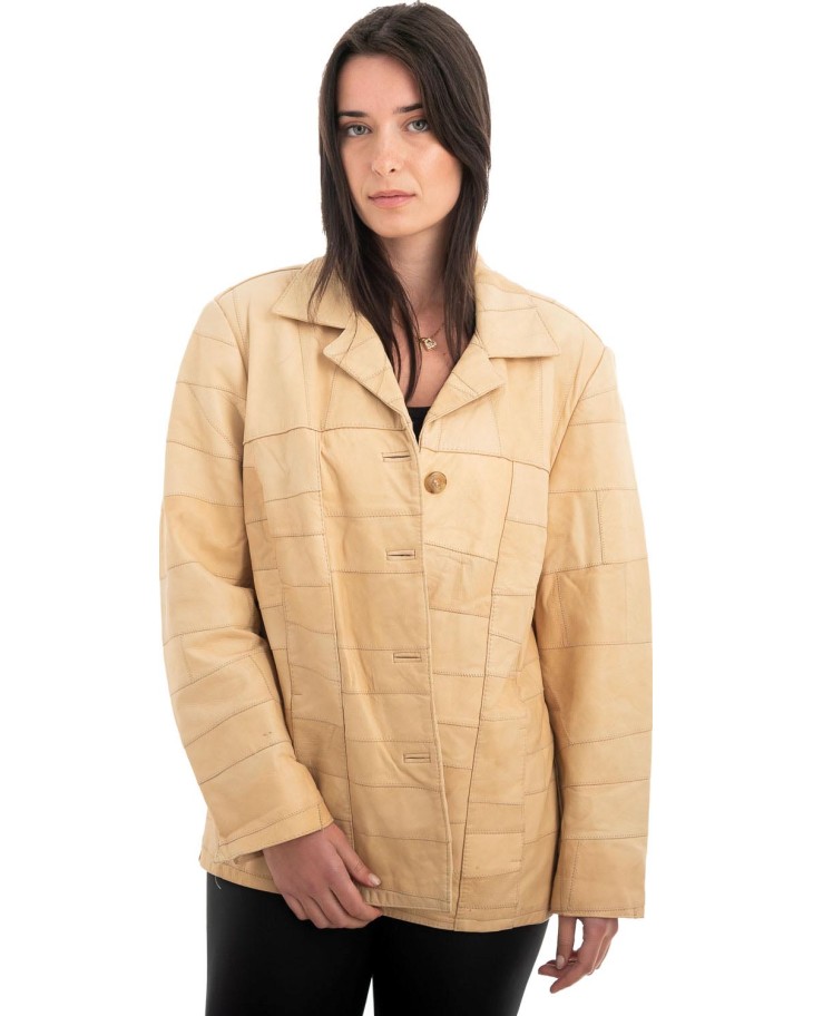 Γνήσιο Γυναικέιο Δερμάτινο Σακάκι - H10