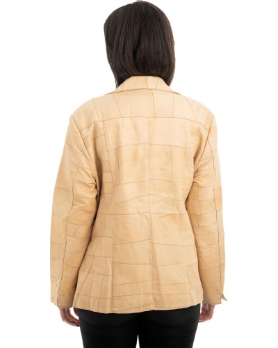 Γνήσιο Γυναικέιο Δερμάτινο Σακάκι - H10