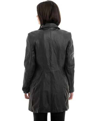 Γνήσιο Γυναικέιο Δερμάτινο Παλτό - H11