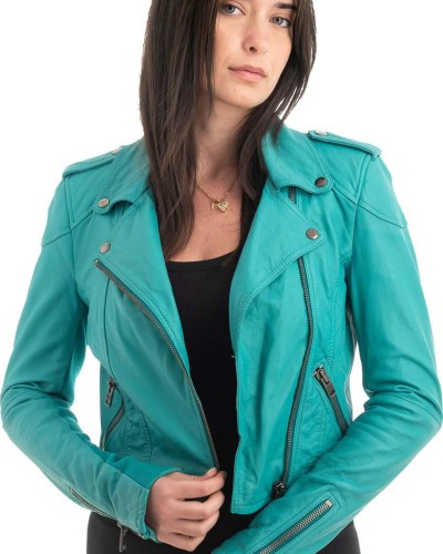 Γνήσιο Γυναικέιο Δερμάτινο Μπουφάν - H15