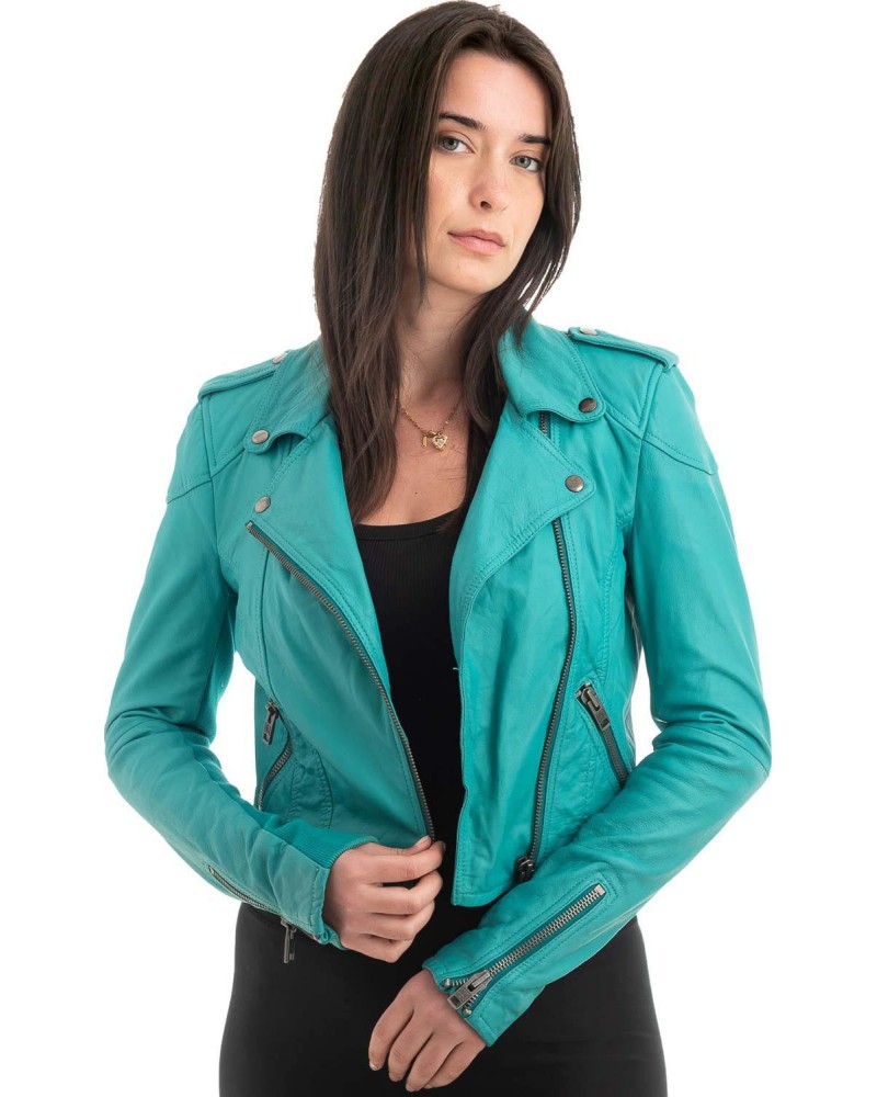 Γνήσιο Γυναικέιο Δερμάτινο Μπουφάν - H15