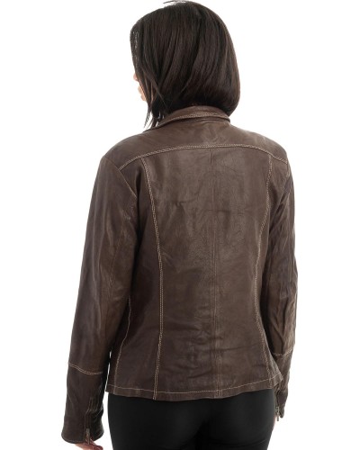 Γνήσιο Γυναικέιο Δερμάτινο Μπουφάν - H18