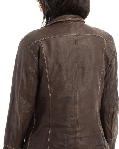 Γνήσιο Γυναικέιο Δερμάτινο Μπουφάν - H18