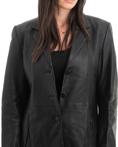 Γνήσιο Γυναικέιο Δερμάτινο Σακάκι - H19