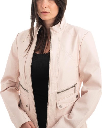 Γνήσιο Γυναικέιο Δερμάτινο Μπουφάν - H24