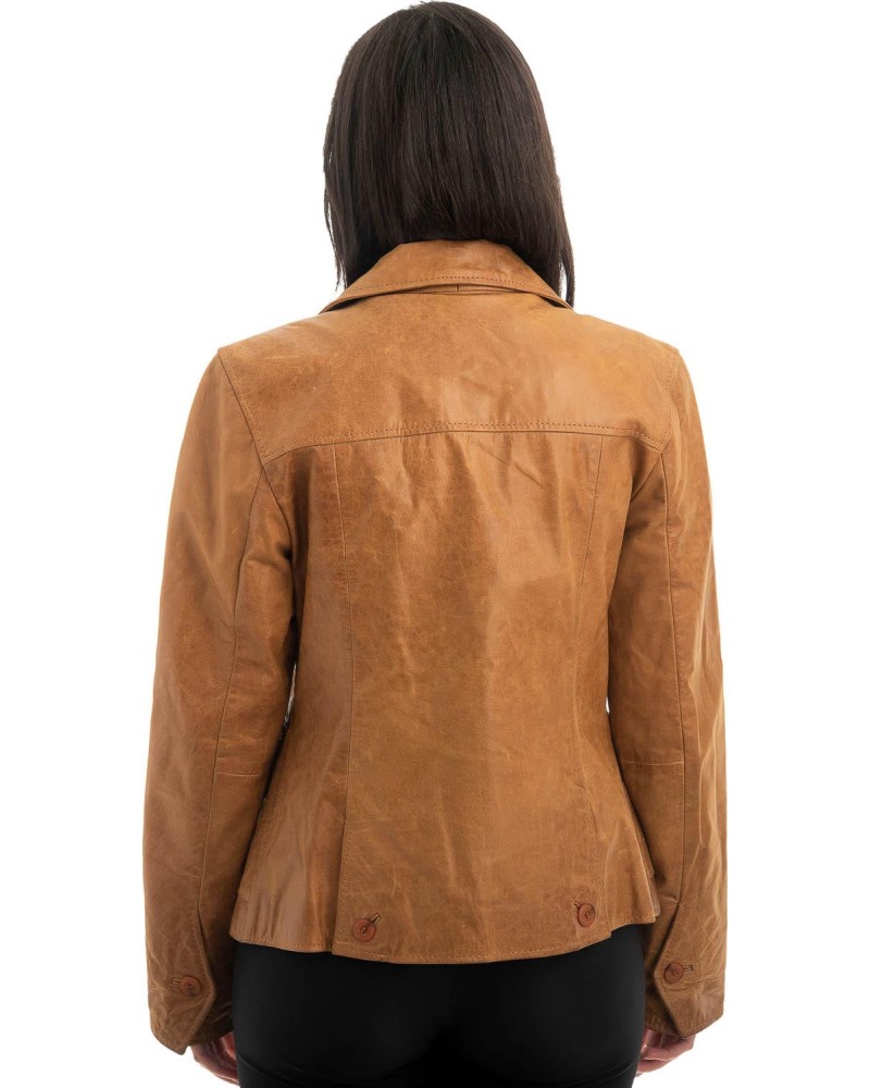 Γνήσιο Γυναικέιο Δερμάτινο Σακάκι - H25